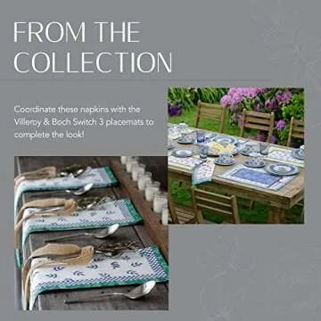 Villeroy and Boch Switch 3 Oversized Fabric Napkins, 21 Inches by 21 Inches, Set of 4