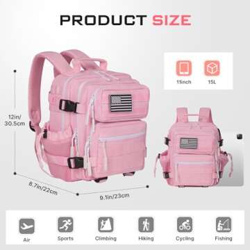 Boomistry 15L Mini Tactical Backpack Small Tactical Backpack for Women, Military Backpack for Gym, H...