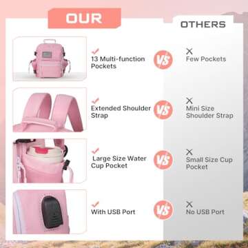 Boomistry 15L Mini Tactical Backpack Small Tactical Backpack for Women, Military Backpack for Gym, Hiking, Daily (Pink-15L)