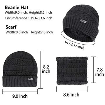 Winter Beanie Hat & Gloves Set for Men and Women