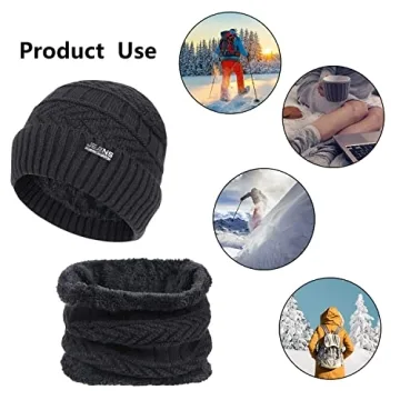 Winter Beanie Hat & Gloves Set for Men and Women