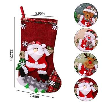 NLGG Set of 4 Personalized Christmas Stockings - 12" Size