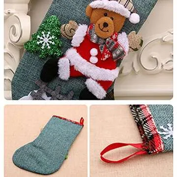 NLGG Set of 4 Personalized Christmas Stockings - 12" Size