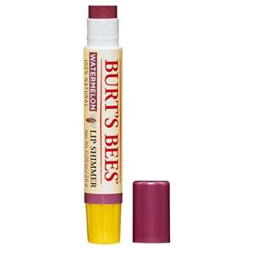 Burt’s Bees 100% Natural Moisturizing Lip Shimmers Fruity Bundle - Watermelon, Plum, Cherry, Strawberry, and Apricot