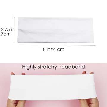 MLMOMVME 6 Pcs White Headbands for Women Hair Cotton Headband for Tie Dye Party Supplies, Non-slip Stretchy Elastic Head Wrap Holder Hair Accessories