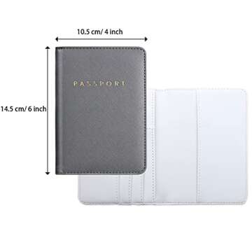 2 Pieces unisex Passport Covers and 2 Pieces Luggage Tags, Passport Holder Travel Suitcase Tag (Whit...