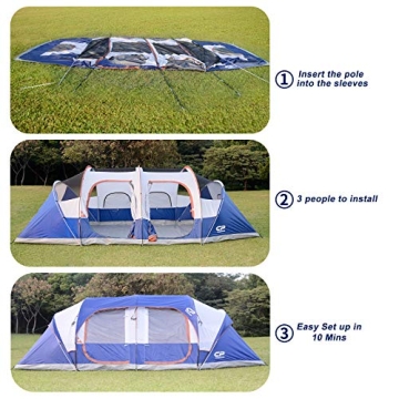 Spacious CAMPROS CP 12-Person Tent for Family Camping