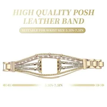 WONMILLE Posh Leather Bands for Apple Watch Women