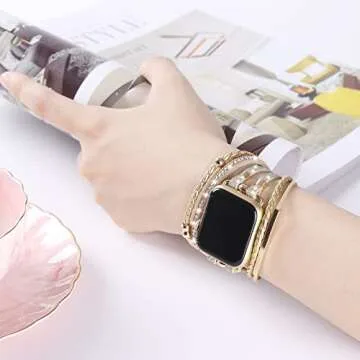 WONMILLE Posh Leather Bands for Apple Watch Women