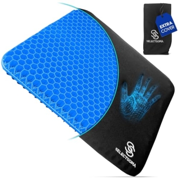 SelectSoma Gel Seat Cushion for Long Sitting Pressure Relief for Back, Sciatica, Coccyx, Tailbone Pa...