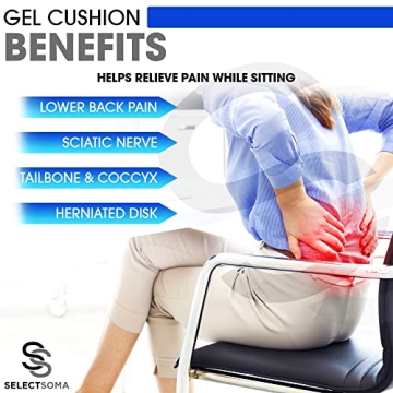 SelectSoma Gel Seat Cushion for Back, Sciatica & Tailbone Pain