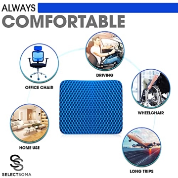 SelectSoma Gel Seat Cushion for Back, Sciatica & Tailbone Pain