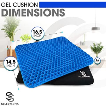 SelectSoma Gel Seat Cushion for Back, Sciatica & Tailbone Pain