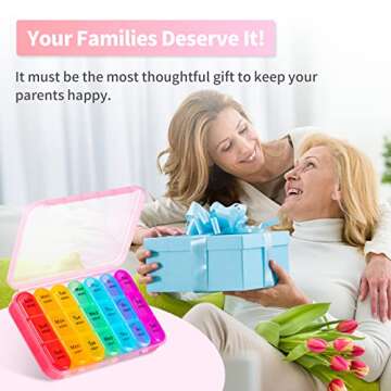 ASprink Pill Organizer 3 Times a Day - Weekly/Daily Pill Box 7 Day Medicine Organizer, Large Pill Case Pill Box 3 Times a Day, Travel Pill Organizer, to Hold Vitamins, Medicine
