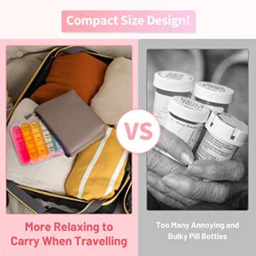 ASprink Pill Organizer 3 Times a Day - Weekly/Daily Pill Box 7 Day Medicine Organizer, Large Pill Case Pill Box 3 Times a Day, Travel Pill Organizer, to Hold Vitamins, Medicine