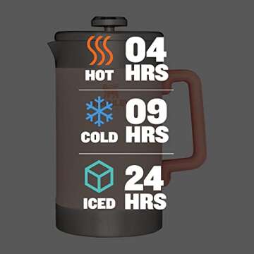 Stanley French Press 48oz with Double Vacuum Insulation, Stainless Steel Wide Mouth Coffee Press, Large Capacity, Ergonomic Handle, Dishwasher Safe, Limestone