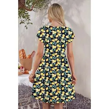 WNEEDU Women Summer Sleeveless Casual Midi Dress