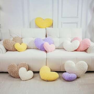 Ailive Pink Heart Pillow for Home Decor and Gifts