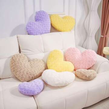 Ailive Pink Heart Pillow for Home Decor and Gifts