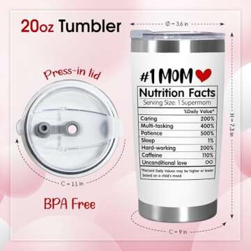 TEEZWONDER Mothers Day Gifts - Insulated Tumbler for Moms