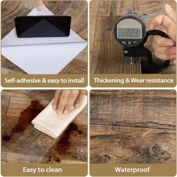 TANONE Peel and Stick Wallpaper 17.8" X 118.8" Contact Paper Self Adhesive Removable Decorative Film Brown Wood Grain Contact Paper for Wall Covering Furniture Countertop Kitchen DIY