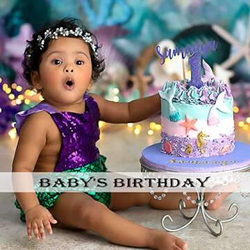 SAKOLLA Mermaid Theme Silicone Fondant Mold - Mermaid Tail Seashell Starfish Hippocampus Conch Silicone Mold for Under The Sea Cake Decoration, Gum Paste, Polymer Clay, Cupcake Decor, Sugar Craft