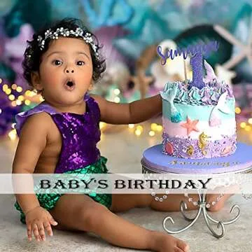 SAKOLLA Mermaid Theme Silicone Fondant Mold - Mermaid Tail Seashell Starfish Hippocampus Conch Silicone Mold for Under The Sea Cake Decoration, Gum Paste, Polymer Clay, Cupcake Decor, Sugar Craft