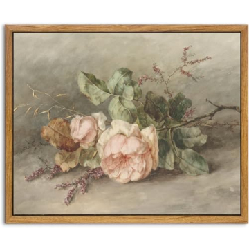 KBKBART Vintage Flower Canvas Wall Art for Home Decor
