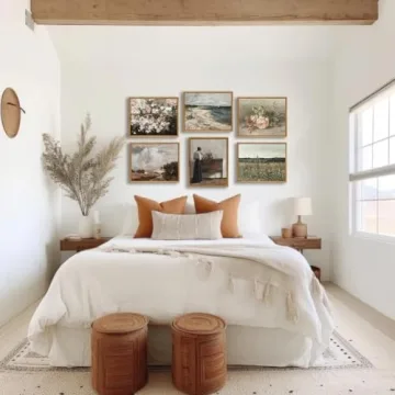 KBKBART Vintage Flower Canvas Wall Art for Home Decor