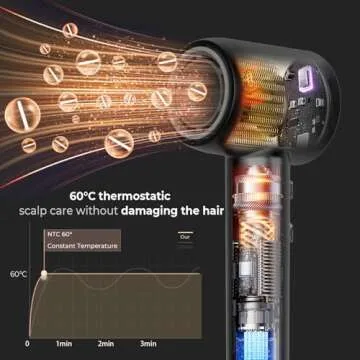 Supersonic Hair Dryer with Diffuser，secadora de Pelo para Mujer，150000 RPM Professional High-Speed Drying Professional Blow Dryer for Women，Low Noise for Home hot (Black glod)