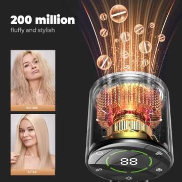 Supersonic Hair Dryer with Diffuser，secadora de Pelo para Mujer，150000 RPM Professional High-Speed Drying Professional Blow Dryer for Women，Low Noise for Home hot (Black glod)