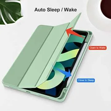 Stylish iPad Air 11 Inch Case with Pencil Holder and Auto Sleep