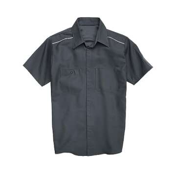 Red Kap Men's Short Sleeve Pro Airflow Work Shirt, Charcoal, Extra Large