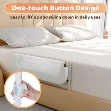 Portable Bed Guard Rail for Toddlers - Adjustable & Folding Design