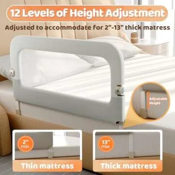 Adjustable Toddler Bed Guard Rail - Portable & Safe