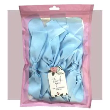 Eanjia Pre-Assembled Blue Bow Garland for Baby Showers