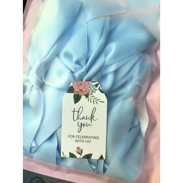 Eanjia Pre-Assembled Blue Bow Garland for Baby Showers