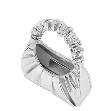 JW PEI Gabbi Ruched Hobo Handbag Silver Elegant Style
