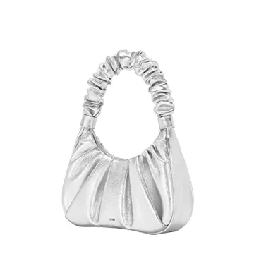JW PEI Gabbi Ruched Hobo Handbag Silver Elegant Style