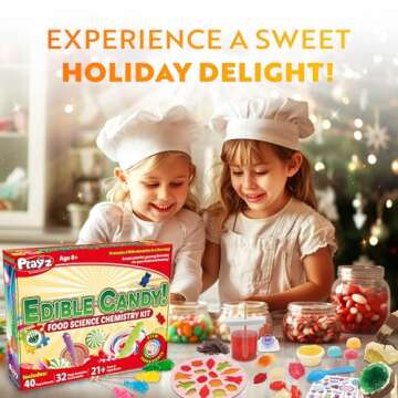 Playz Edible Candy Making Science Kit for Kids Ages 8-12 Years Old - Food Science Chemistry Kid Science Kit with 40 Experiments to Make Your Own Chocolates, Educational Science Kits for Boy & Girls