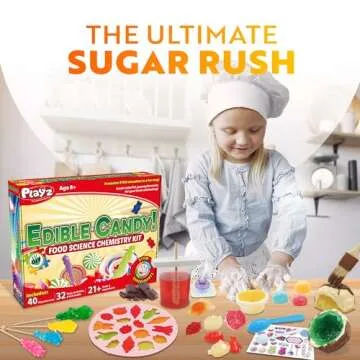 Playz Edible Candy Making Science Kit for Kids Ages 8-12 Years Old - Food Science Chemistry Kid Science Kit with 40 Experiments to Make Your Own Chocolates, Educational Science Kits for Boy & Girls