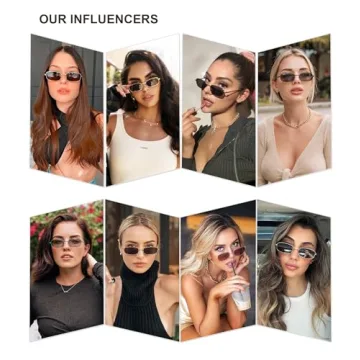 SOJOS Retro Y2k Narrow Rectangle Sunglasses UV400 Protection