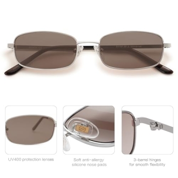 SOJOS Retro Y2k Narrow Rectangle Sunglasses UV400 Protection