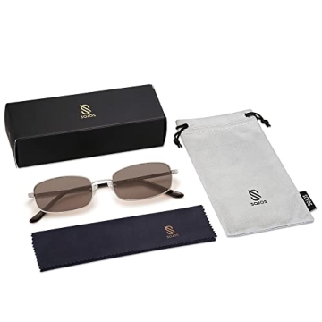 SOJOS Retro Y2k Narrow Rectangle Sunglasses UV400 Protection