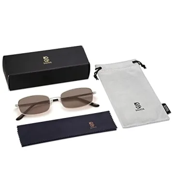 SOJOS Retro Y2k Narrow Rectangle Sunglasses UV400 Protection