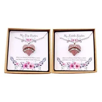 Charm.L Grace Heart Necklaces for Sisters - Set of 2