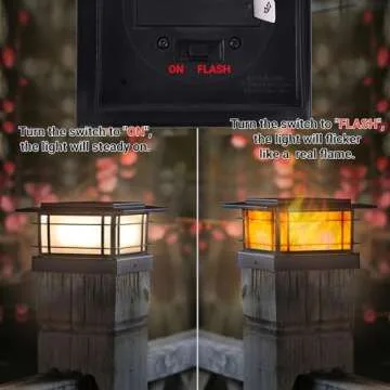 Dynaming Solar Flame Post Lights - 8 Pack Outdoor Lighting