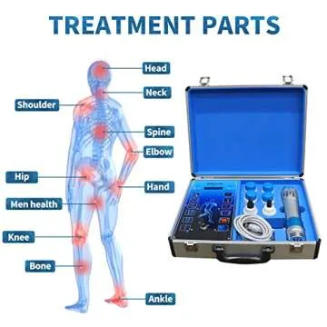 SW14B Shockwave Therapy Machine for Body Muscle Massager Shock Wave Deep Tissue Pain Relief Message with 7 Massage Heads HUANSHI