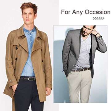 WERFORU Men's Ratchet Belts, 2 Pack Leather Belts for Men Dress and Casual with Automatic Buckle