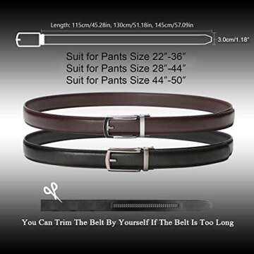 WERFORU Men's Ratchet Belts, 2 Pack Leather Belts for Men Dress and Casual with Automatic Buckle